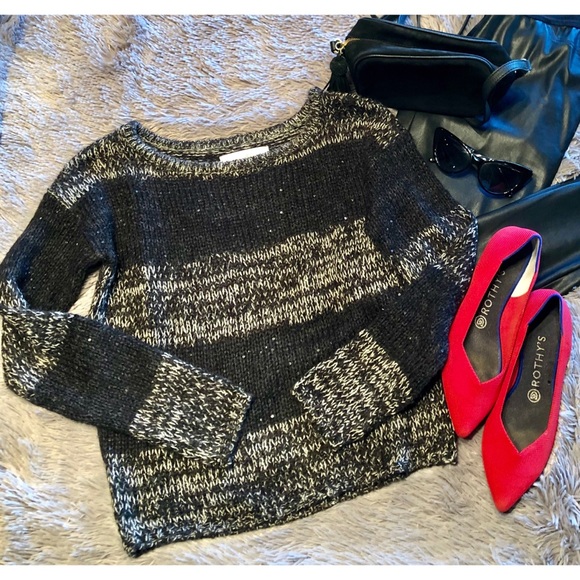 Adorable Loft subtly sparkly striped sweater - Picture 2 of 5